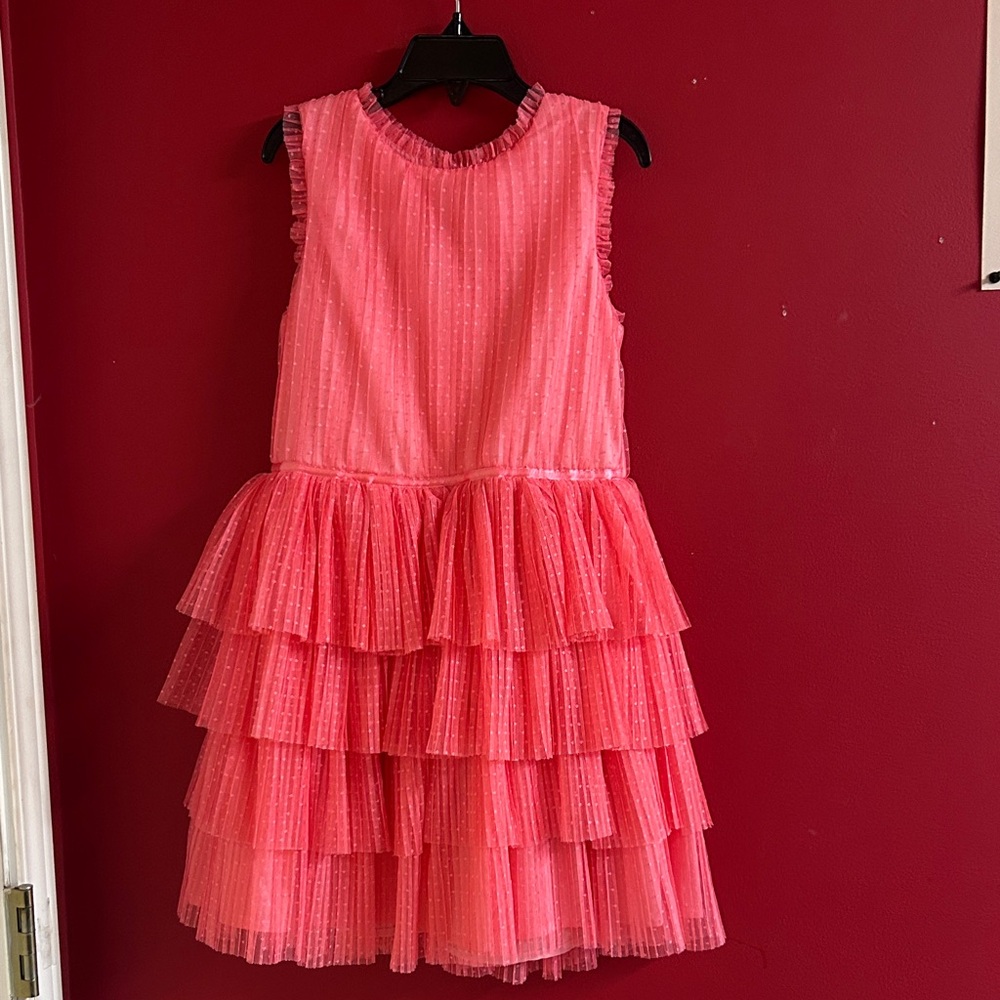 Zhenzi Pink Tiered Tulle Party Dress